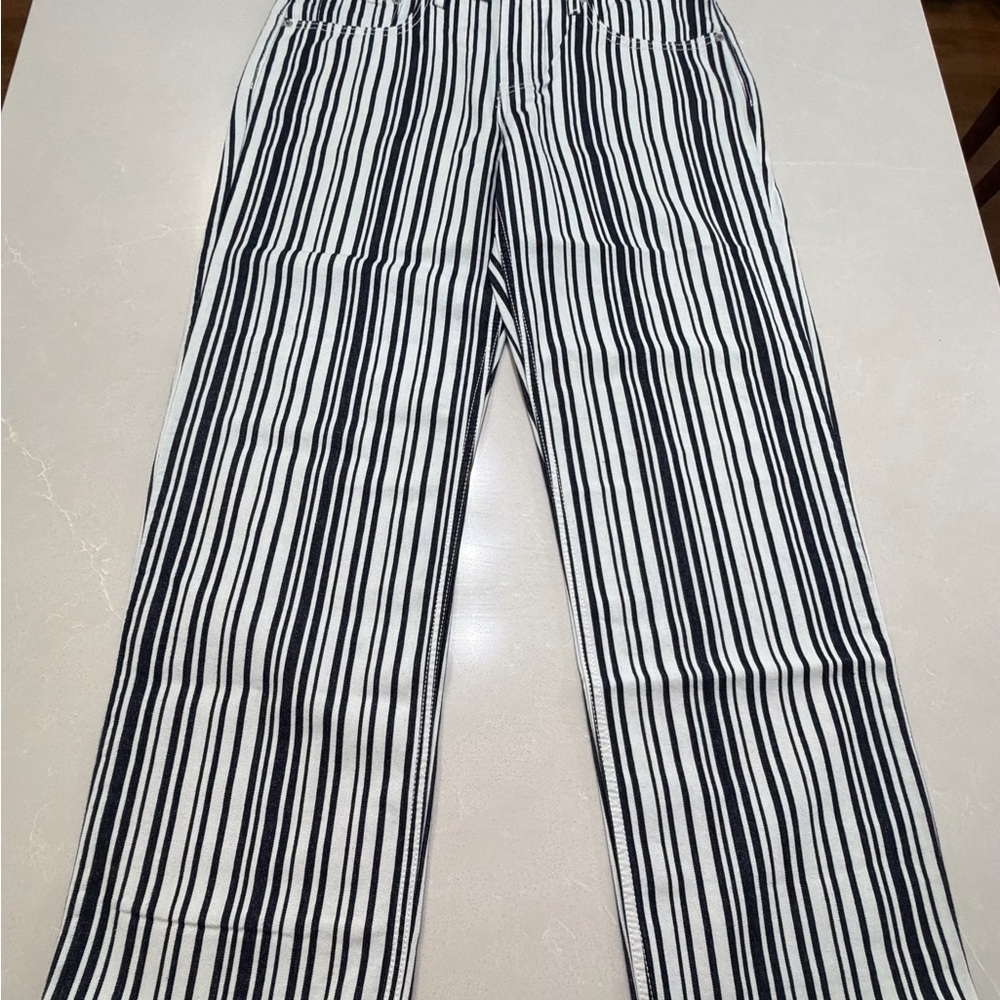 Levi's Low Pro Mid Rise Straight Leg Black and White Striped, 30x30